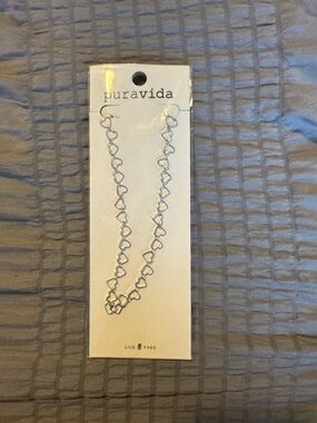 Pura Vida Silver Heart Chain Choker